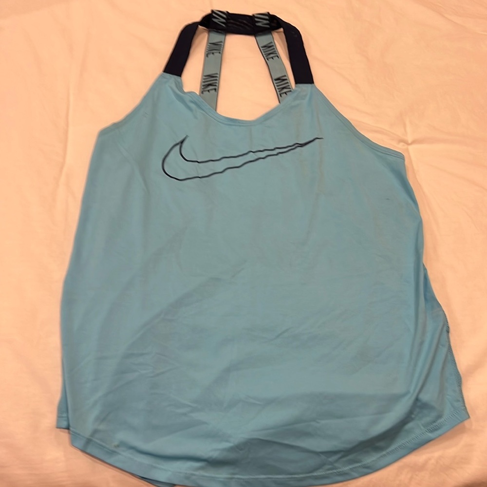 Nike Dri-Fit Small workout tank top in cool blue color